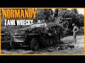 #2 D-Day Normandy Destroyed German and Allied tanks and vehicles footage.