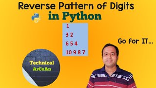 Reverse Pattern of Digits from 10 in Python | Number Pattern Problem | Python