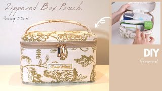 🌝 통통한 박스 지퍼 파우치 만들기 / 재봉틀로 납작 파우치만 만들 수 없죠✌ Zippered Box Pouch Sewing Tutorial