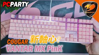 【電競543】極輕快用過回不去 PC PARTY 美洲獅 新軸心? COUGAR全新登場 VANTAR MX PINK 機械式鍵盤 開箱試用心得分享