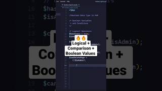 PHP Tutorial: Boolean Values Combined with Logical and Comparison Operators -Part-18 #shorts