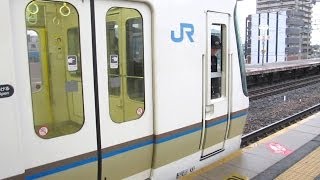 【混結 223系6000番台 221系】JR西日本 223系6000番台+221系 普通 網干行き 南草津駅到着 女性車掌