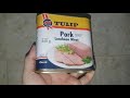 How to open Tulip Pork Luncheon Meat | Old fashioned Meat Can