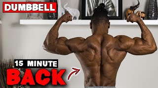 15 Minute Dumbell Back Workout At Home! | No Bench Needed!