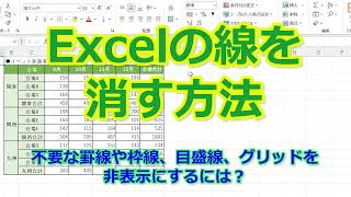 Excelの線を消す方法。不要な罫線や枠線、目盛線、グリッドを非表示にするには？