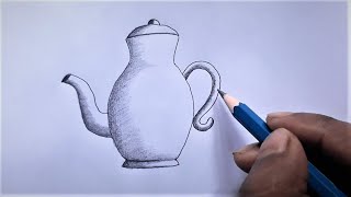 How to Draw a Kettle with Pencil Shedding | Easy Drawing Tutorial