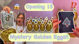 [ASMR] OPENING 15 GIANT *GOLDEN* MYSTERY EGGS!!😱🥚✨⁉️ (100+ SURPRISES!!🫢) Full Comp | Rhia Official♡