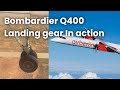 Bombardier Q400 Aircraft landing gear view