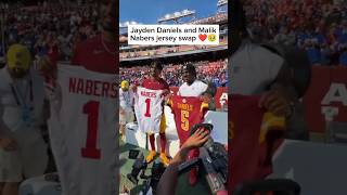 Jayden Daniels and Malik Nabers Jersey swap ❤️🥹 #nfl #commanders #shorts