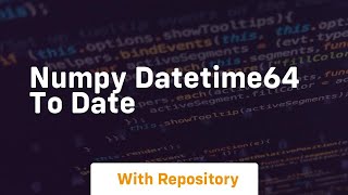 numpy datetime64 to date
