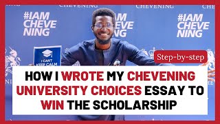 Chevening Study In the Uk/University Choices Essay by Jonathan Ayodele 2023 Scholar