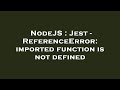NodeJS : Jest - ReferenceError: imported function is not defined