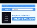 Create a Responsive Navigation Bar with Search Box in HTML CSS & JavaScript |  Responsive Navbar