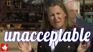 It's UNACCEPTABLE for us as a country to SABOTAGE ourselves: Freeland on potential rail stoppage