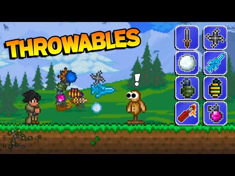 Terraria, But EVERY Throwable Attacks At The Same Time...