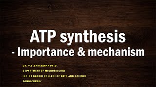 BPM Unit 5 Lect 7 (ATP synthesis)