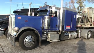 Blue Peterbilt 389 Flat Top At Ohio Truck Stop