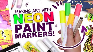NEON PAINT MARKERS!? | Scrawlrbox Mystery Art Supplies Unboxing