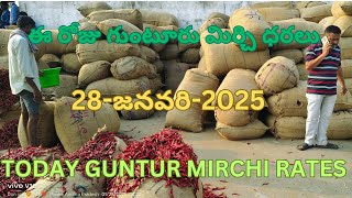 #28-01-25 TODAY GUNTUR MIRCHI PRICE ఈరోజు గుంటూరు మిర్చి ధరలు #subscribe #chilli #trending