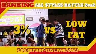 [Ranking] 3%'  VS  'Low Fat  / ALL STYLES BATTLE 2vs2 / LAO HIPHOP FESTIVAL 2023 .