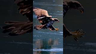 Insane moment—a juvenile bald eagle snatching a fish from the Pacific Ocean! #eagle