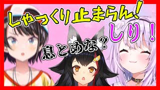 しゃっくりが止まらなくなったスバル、しゃっくり教官ミオ、散々な目にあったおかゆ【ホロライブ 切り抜き 猫又おかゆ】