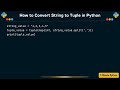How to Convert String to Tuple in Python