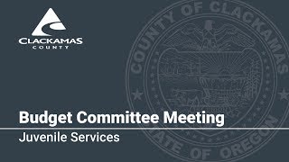 Juvenile Services Budget Presentation 2018