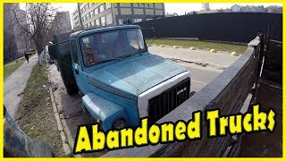 Old Abandoned Trucks on Road GAZ 53 and GAZ 4301 Exploring. Abandoned Classic Soviet Trucks