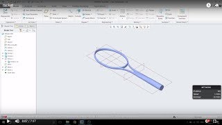 How to create a racket in creo in surface design.