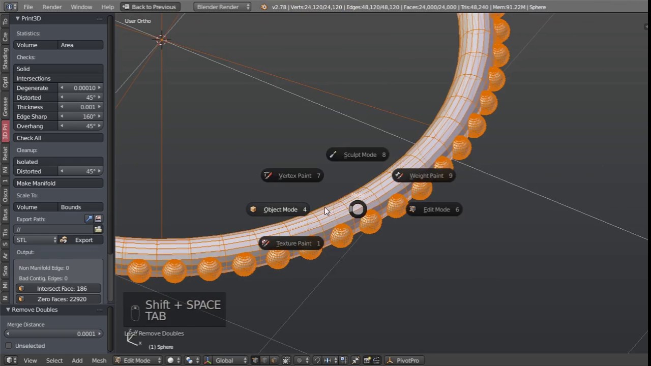 Topology For 3D Printing In Blender 2.78 / BoolTool And Array - YouTube