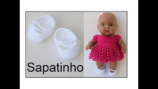 Sapatinho em crochê para boneca bebê - Passo a passo