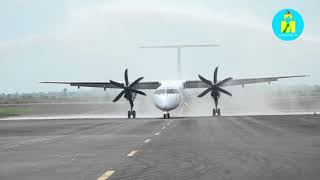 Air Tanzania's first flight landed at Melchior Ndadaye Airport today after 18 months of shutdown