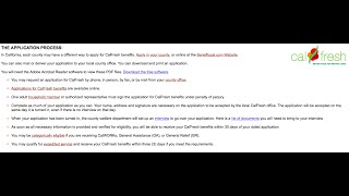 CalFresh How to Apply 1 Application Process