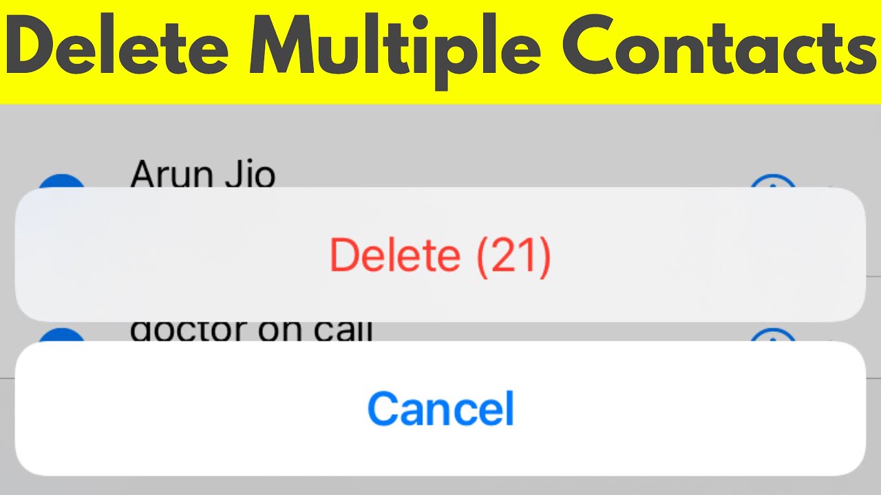 How To Delete Multiple Contacts On Iphone Without Icloud - Works For ...