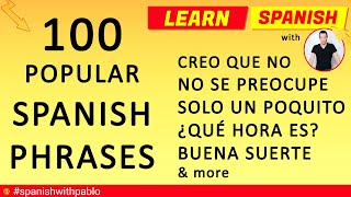 Spanish lesson: 100 Most Common Spanish Phrases and Questions in Castilian Spanish Language Tutorial