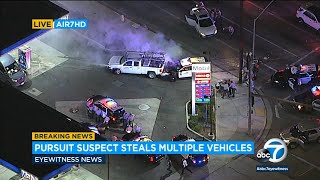 Full chase: Suspect rams cars, steals van and truck during SoCal pursuit