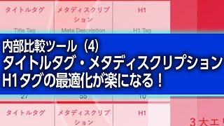 内部比較ツール（4）3大エリアスコア（2）タイトルタグ、メタディスクリプション、H1スコアの分析方法と高め方