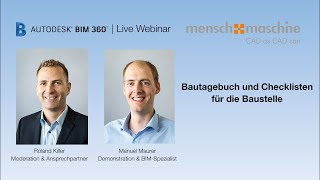 BIM 360 Webinar: Bautagebuch und Checklisten für die Baustelle | Teil 6/8