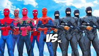 RoboCop Army VS Spiderman Suits - Spiderman, Iron Spider, Spider-Man 2002, The Amazing Spider-Man