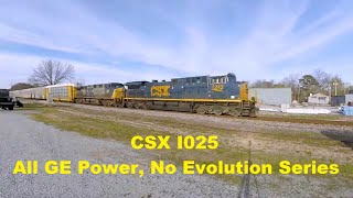 CSX I025 with 7243, 461 \u0026 7018 - All GE, No Evolution Series