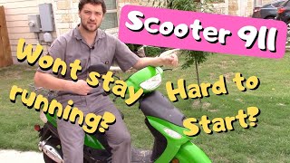 Scooter 911: Hard to Start or Wont Stay Running? Try a VALVE ADJUSTMENT! (works for most scooters!)