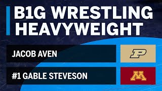 HWT: Jacob Aven (Purdue) vs. #1 Gable Steveson (Minnnesota) | Big Ten Wrestling