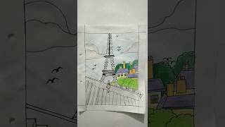 How to draw Eiffel tower 🙏🏻 ll Drawing with Veer ll #shorts #trendingonshorts #viral