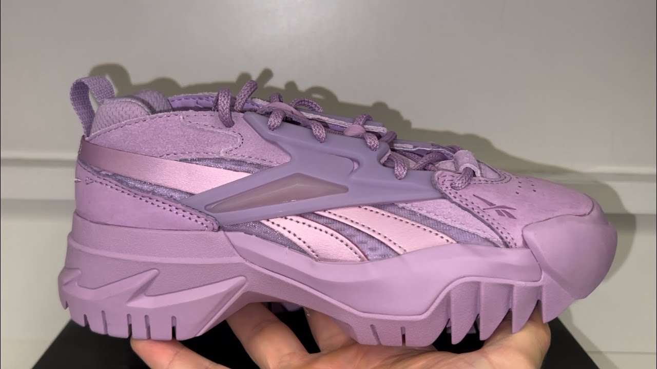 Reebok Cardi B Club C V2 Puzzled Purple Womens Shoes - YouTube