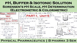 sorensen ph scale || ph determination || ph buffers and isotonic solutions || Part-1,Unit-5 || PP-1