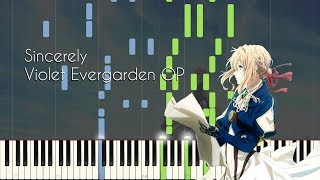 Sincerely - Violet Evergarden OP - Piano Arrangement [Synthesia]