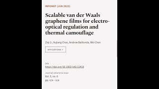 Scalable van der Waals graphene films for electro‐optical regulation and thermal camo... | RTCL.TV