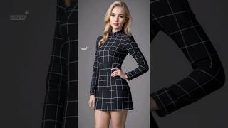 Beautiful daily outfits with plaid mini dress  #outfit #styles