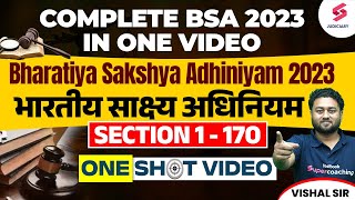 Complete Bharatiya Sakshya Adhiniyam 2023 | BSA complete lecture for Judiciary Exams | Vishal Sir